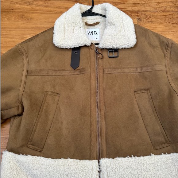 Zara DOUBLE-FACED CENTERED ZIPPER JACKET - Picture 9 of 10